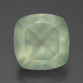 6.41 ct Green Prehnite Gemstone, Prehnite Gem in Cushion-Cut Shape for Sale.