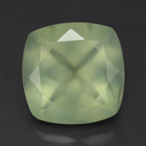6.88 ct Green Prehnite Gemstone, Prehnite Gem in Cushion-Cut Shape for Sale.