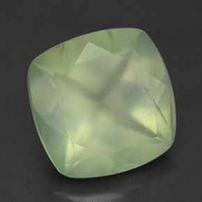 6.88 ct Green Prehnite Stone, Natural Prehnite in Cushion-Cut Shape for Sale