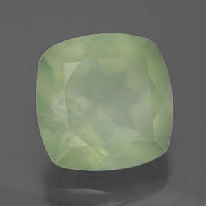 7.04 ct Green Prehnite Stone, Natural Prehnite in Cushion-Cut Shape for Sale