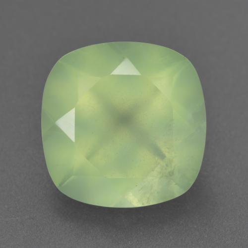 6.33 ct Green Prehnite Gemstone, Prehnite Gem in Cushion-Cut Shape for Sale.
