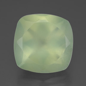 6.90 ct Green Prehnite Gemstone, Prehnite Gem in Cushion-Cut Shape for Sale.