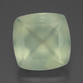 7.44 ct Green Prehnite Gemstone, Prehnite Gem in Cushion-Cut Shape for Sale.