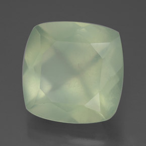 7.44 ct Green Prehnite Stone, Natural Prehnite in Cushion-Cut Shape for Sale
