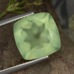7.07 ct Green Prehnite Gemstone, Prehnite Gem in Cushion-Cut Shape for Sale.