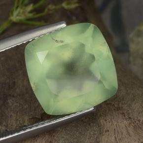 7.07 ct Green Prehnite Stone, Natural Prehnite in Cushion-Cut Shape for Sale