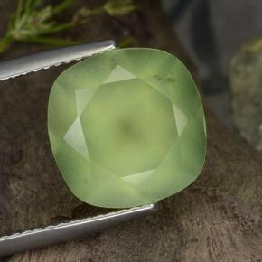 6.47 ct Green Prehnite Gemstone, Prehnite Gem in Cushion-Cut Shape for Sale.
