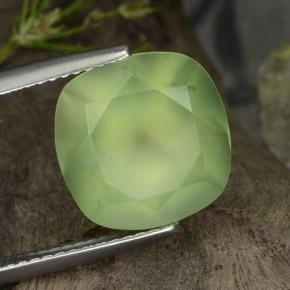 6.47 ct Green Prehnite Stone, Natural Prehnite in Cushion-Cut Shape for Sale