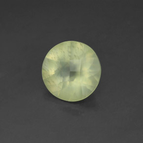 1.71 ct Green Prehnite Stone, Natural Prehnite in Round Checkerboard Shape for Sale