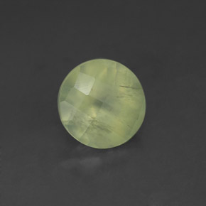 1.93 ct Green Prehnite Stone, Natural Prehnite in Round Checkerboard Shape for Sale