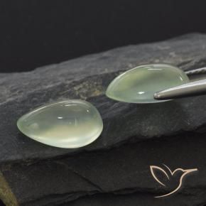 Prehnite Gemstones in 11.2 x 7.3 mm Size for Sale, Prehnite Stones in Yellow Green  Color