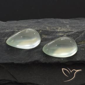 4.47 ctw Green Prehnite Stones, Natural Prehnite in Pear Cabochon Shape for Sale