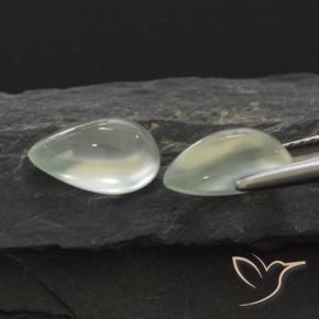 Prehnite Gemstones in 10.3 x 6.7 mm Size for Sale, Prehnite Stones in Light Green  Color