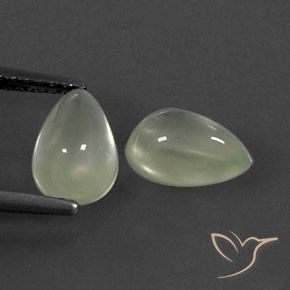2.73 ctw Green Prehnite Stones, Natural Prehnite in Pear Cabochon Shape for Sale