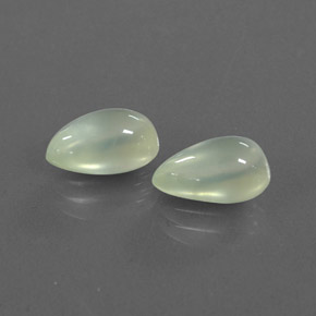 3.85 ct Green Prehnite Stone, Natural Prehnite in Pear Cabochon Shape for Sale