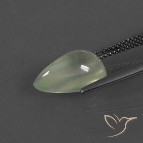 Prehnite Gemstone in 13.1 x 8.4 mm Size for Sale, Prehnite Stone in Warm Green     Color