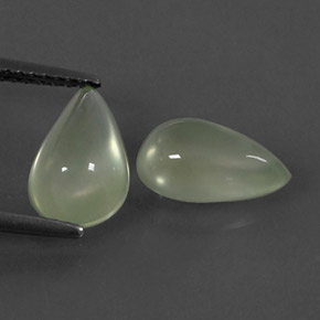 4.16 ct Green Prehnite Stone, Natural Prehnite in Pear Cabochon Shape for Sale