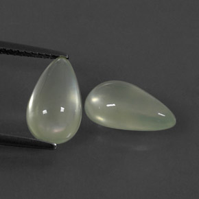 4.92 ct Green Prehnite Stone, Natural Prehnite in Pear Cabochon Shape for Sale