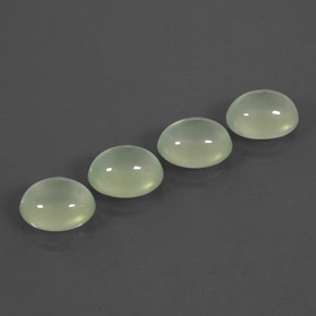 14.35 ct Green Prehnite Gemstone, Prehnite Gem in Oval Cabochon Shape for Sale.
