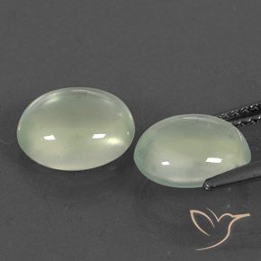 Prehnite Gemstones in 10 x 8 mm (calibrated) Size for Sale, Prehnite Stones in Grayish Green Color