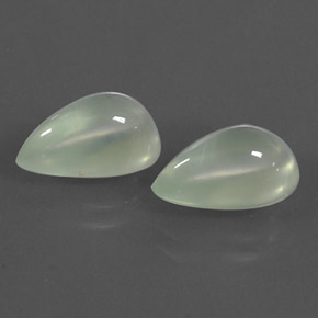 Very Light Green Prehnite Gem - 2.5ct Pear Cabochon (ID: 306813)