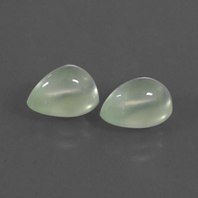 Very Light Sage Green Prehnite Gem - 1.9ct Pear Cabochon (ID: 306816)