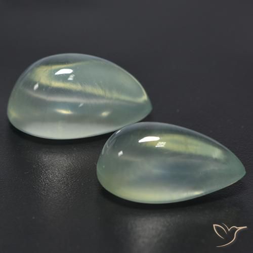 Prehnite Gemstones in 11.7 x 7.5 mm Size for Sale, Prehnite Stones in Light Yellow Green  Color