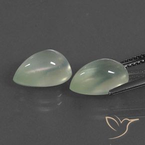 Prehnite Gemstones in 10.9 x 7.1 mm Size for Sale, Prehnite Stones in Light Pear Green  Color