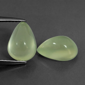 4.69 ct Green Prehnite Stone, Natural Prehnite in Pear Cabochon Shape for Sale