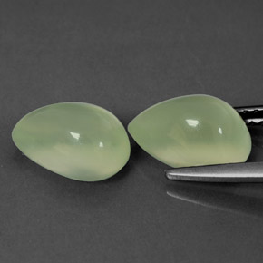 Prehnite Gemstone in 10 x 7 mm (calibrated) Size for Sale, Prehnite Stone in Green Color