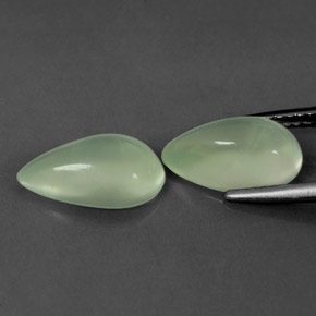 Prehnite Gemstone in 11.1 x 7.1 mm Size for Sale, Prehnite Stone in Green Color