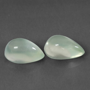 3.05 ct Green Prehnite Gemstone, Prehnite Gem in Pear Cabochon Shape for Sale.