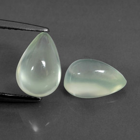 3.05 ct Green Prehnite Stone, Natural Prehnite in Pear Cabochon Shape for Sale