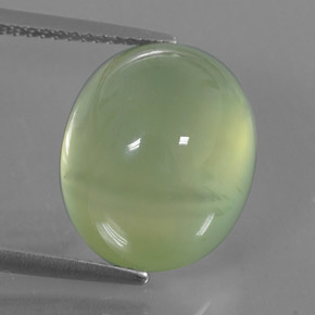 13.26 ct Green Prehnite Stone, Natural Prehnite in Oval Cabochon Shape for Sale