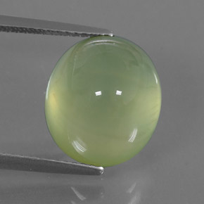 8.51 ct Green Prehnite Stone, Natural Prehnite in Oval Cabochon Shape for Sale