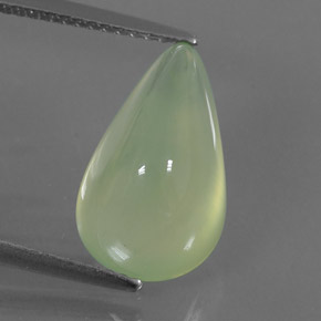 7.24 ct Green Prehnite Stone, Natural Prehnite in Pear Cabochon Shape for Sale