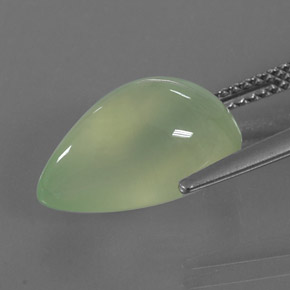 Prehnite Gemstone in 14.9 x 9.1 mm Size for Sale, Prehnite Stone in Green Color