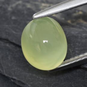 Lime Green Prehnite Gem - 3ct Oval Cabochon (ID: 306901)