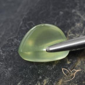 Prehnite Gemstone in 8.7 x 6.4 mm Size for Sale, Prehnite Stone in Yellow Green  Color