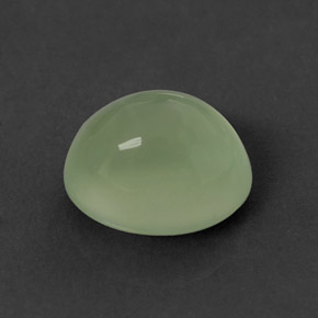 2.11 ct Green Prehnite Gemstone, Prehnite Gem in Oval Cabochon Shape for Sale.