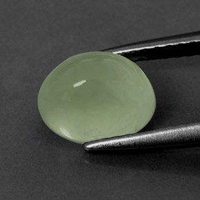 Prehnite Gemstone in 8.3 x 6.8 mm Size for Sale, Prehnite Stone in Green Color