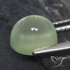 Prehnite Gemstone in 9 x 7 mm (calibrated) Size for Sale, Prehnite Stone in Pale Green  Color