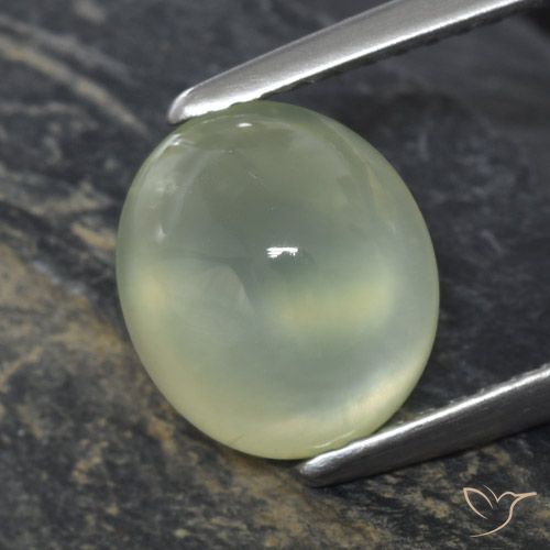 2.77ct Natural Pale Pear Green  Prehnite, Oval, Transparent