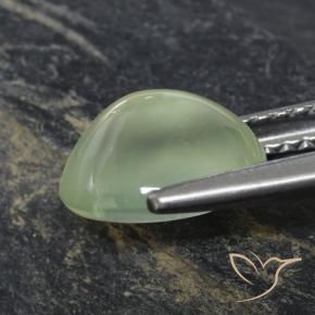 Prehnite Gemstone in 9.1 x 8.1 mm Size for Sale, Prehnite Stone in Pale Pear Green  Color