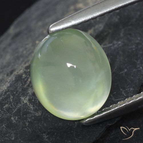 2.68ct Natural Very Light Sage Green Prehnite, Oval, Transparent