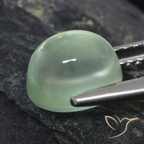 Prehnite Gemstone in 8.1 x 6.5 mm Size for Sale, Prehnite Stone in Light Green  Color