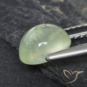 Prehnite Gemstone in 7.5 x 6.3 mm Size for Sale, Prehnite Stone in Pale Green  Color