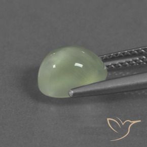 Prehnite Gemstone in 8.3 x 6.6 mm Size for Sale, Prehnite Stone in Light Green  Color