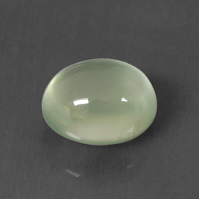 3.10 ct Green Prehnite Gemstone, Prehnite Gem in Oval Cabochon Shape for Sale.