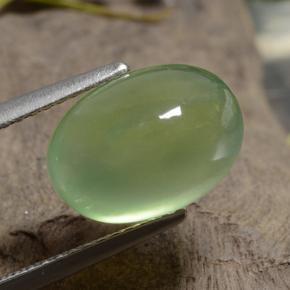 5.10 ct Green Prehnite Stone, Natural Prehnite in Oval Cabochon Shape for Sale